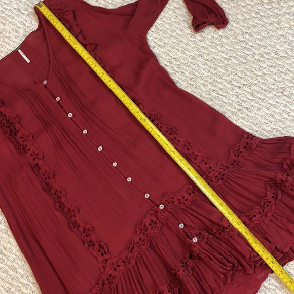 Free people Snow Angle Mini Burgundy Dress Size Small - Picture 10 of 11